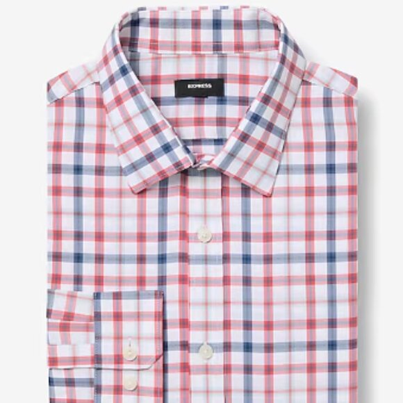 *NWT* Plaid Wrinkle-Resistant Everyday Performance Dress Shirt- Size Medium - Picture 1 of 2